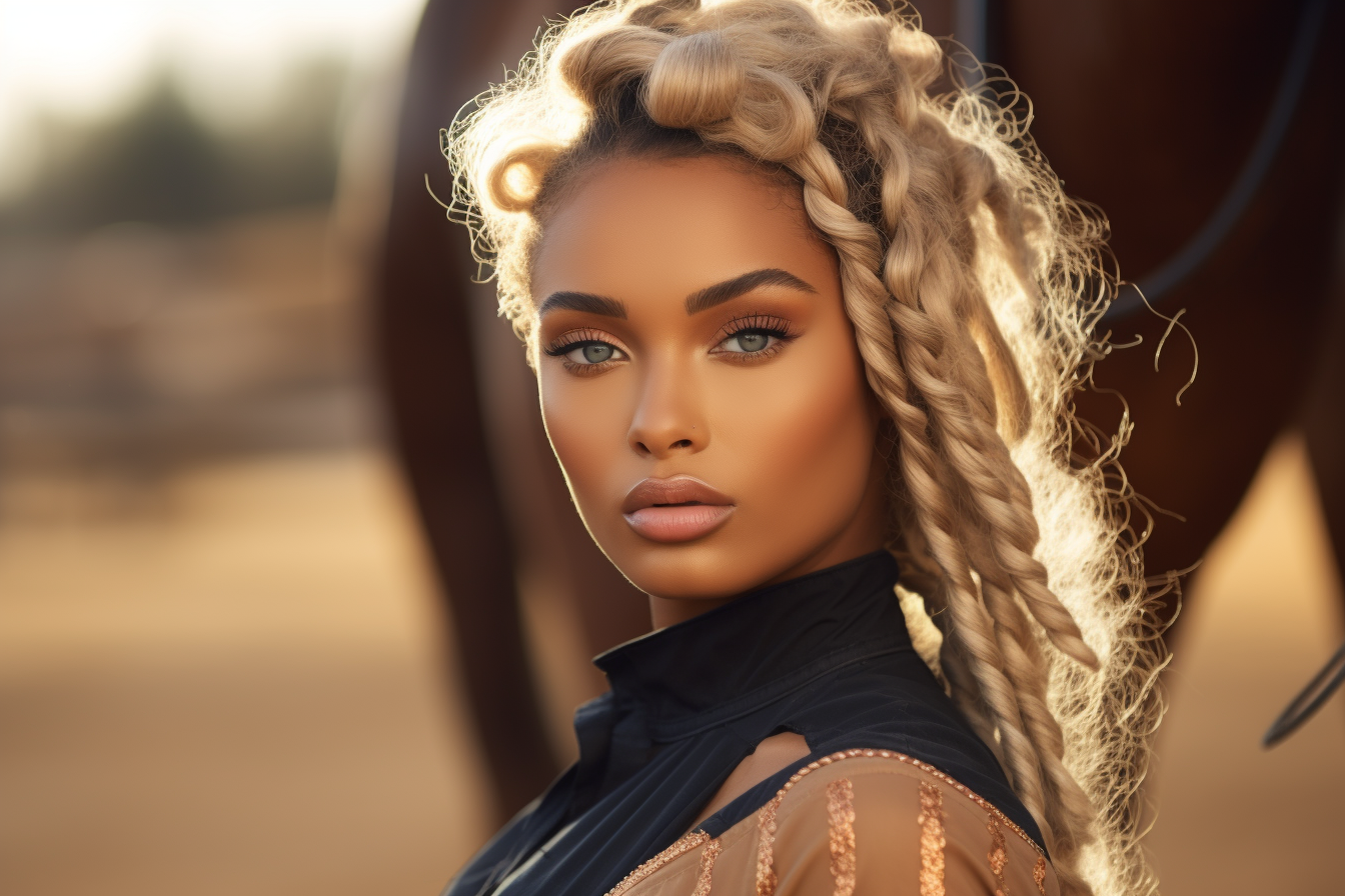 colorful black Haley Berry african american equestrian
