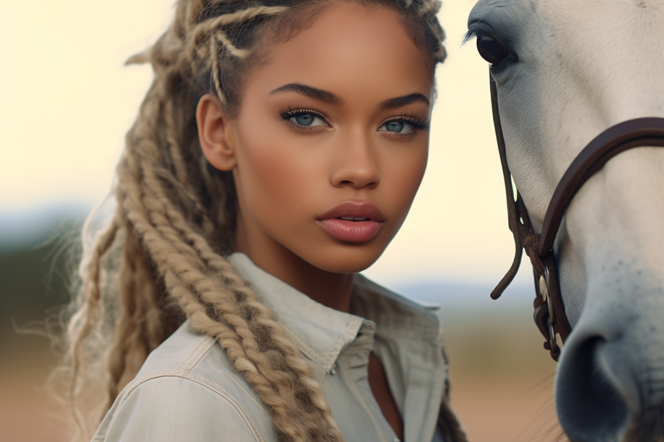 colorful black Haley Berry african american equestrian