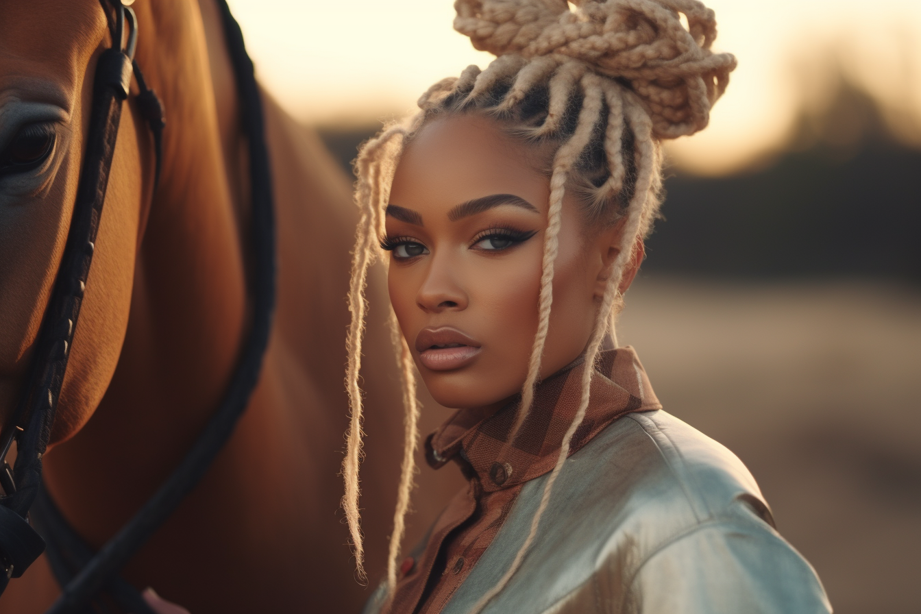 colorful black Haley Berry african american equestrian