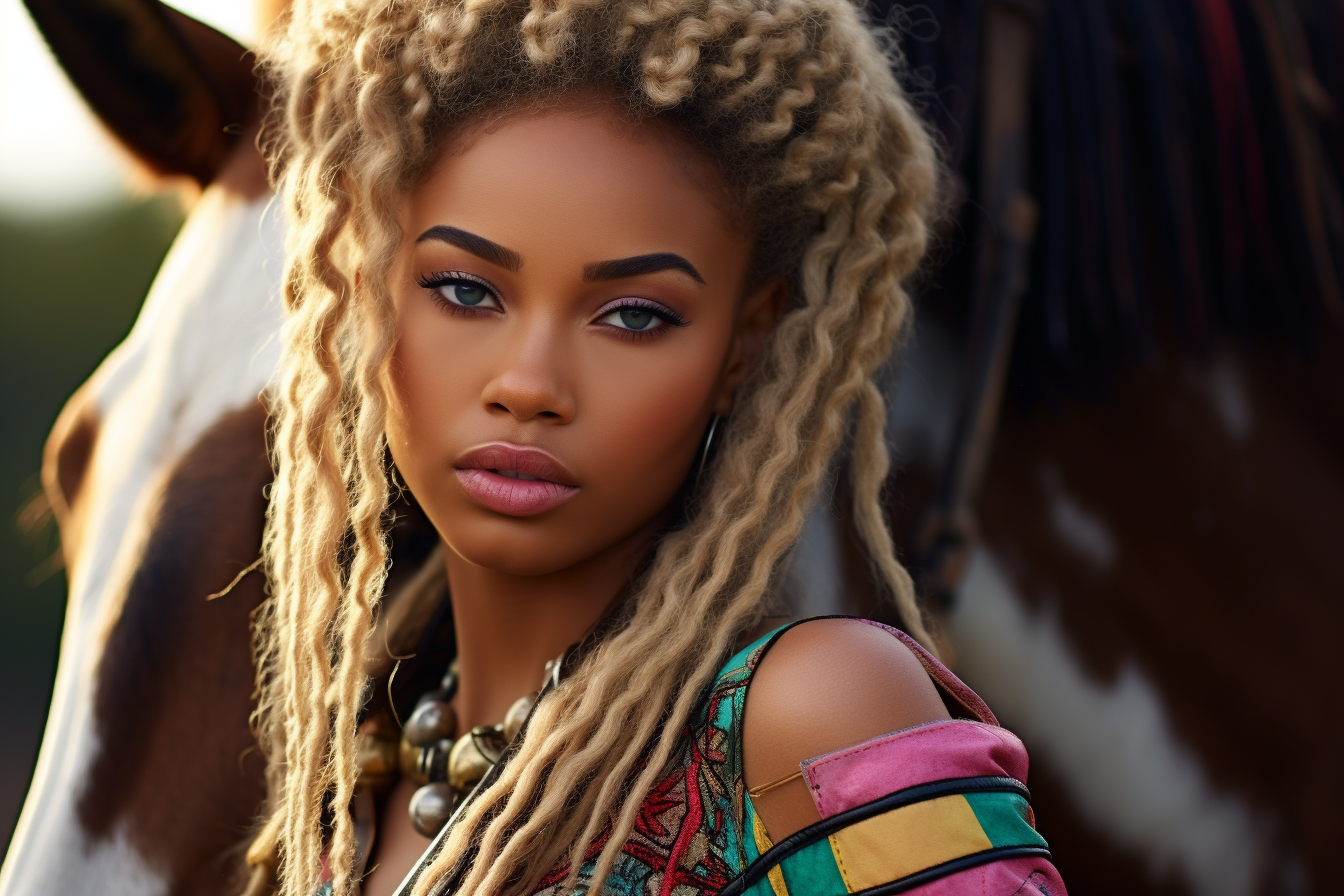colorful black Haley Berry african american equestrian