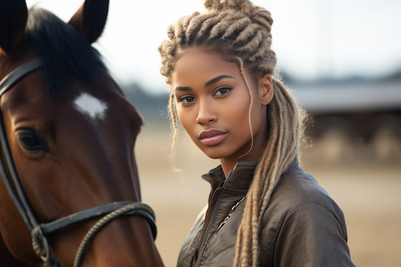colorful black Haley Berry african american equestrian