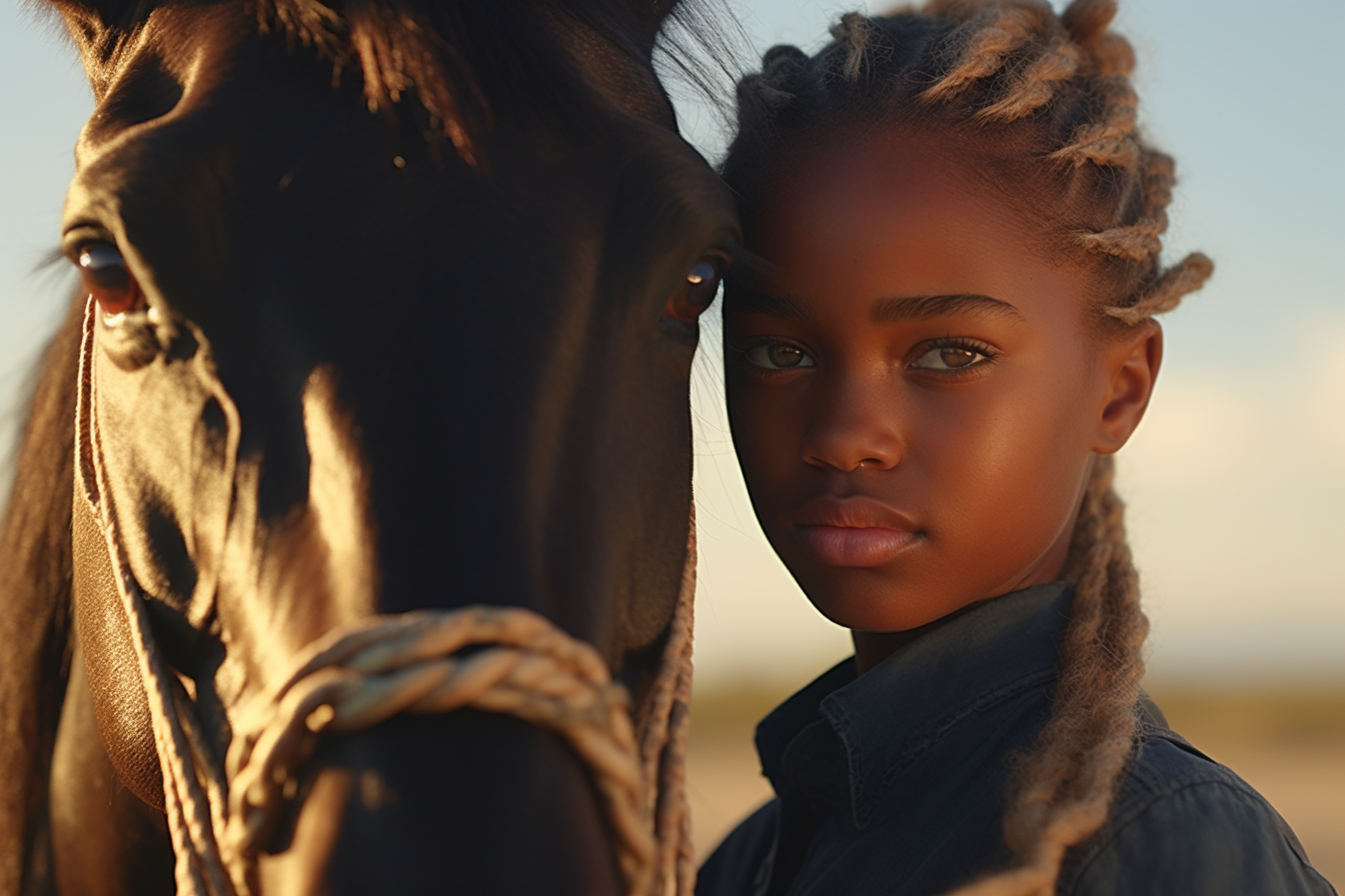 colorful black Haley Berry african american equestrian