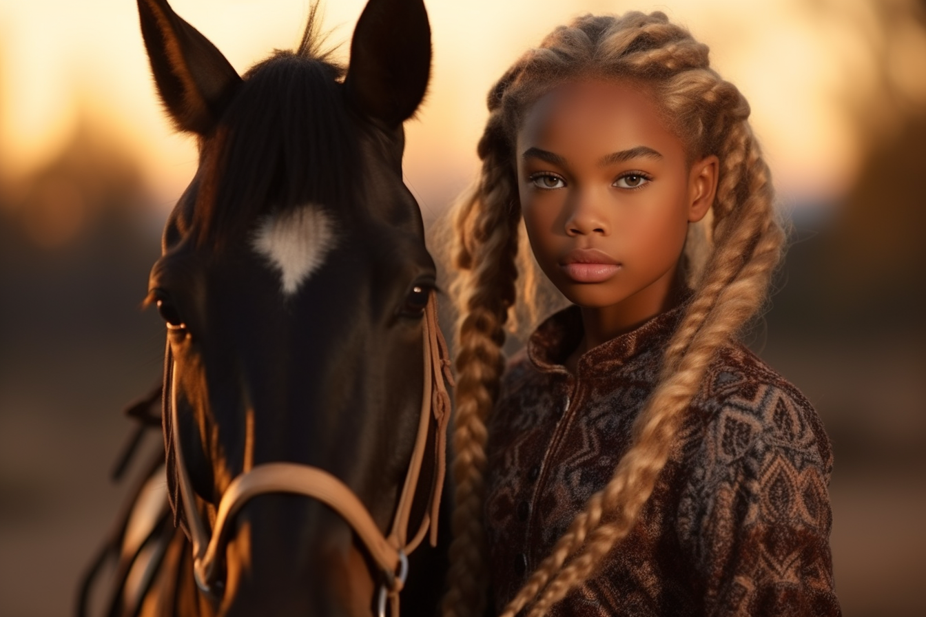 colorful black Haley Berry african american equestrian