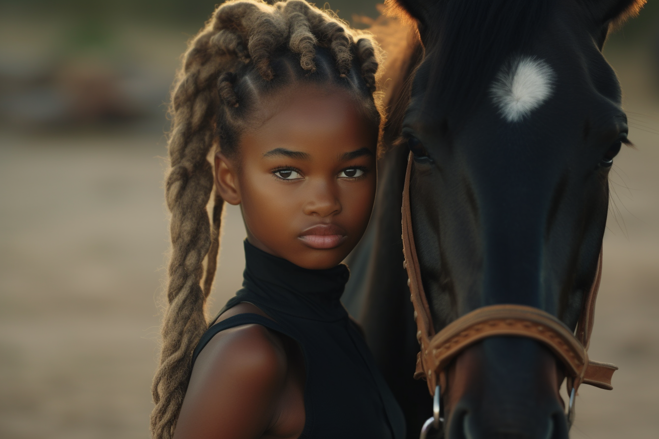 colorful black Haley Berry african american equestrian