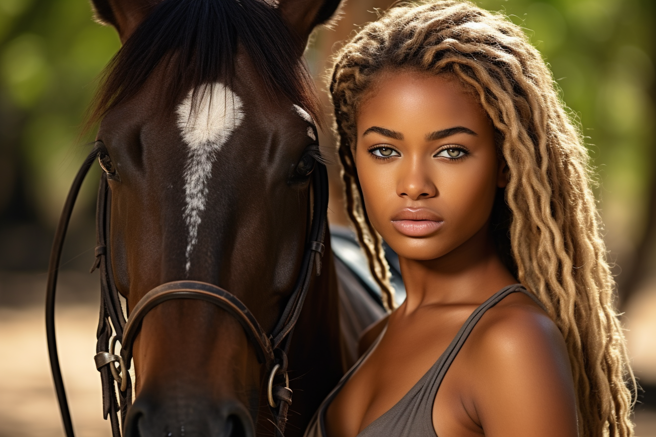 colorful black Haley Berry african american equestrian
