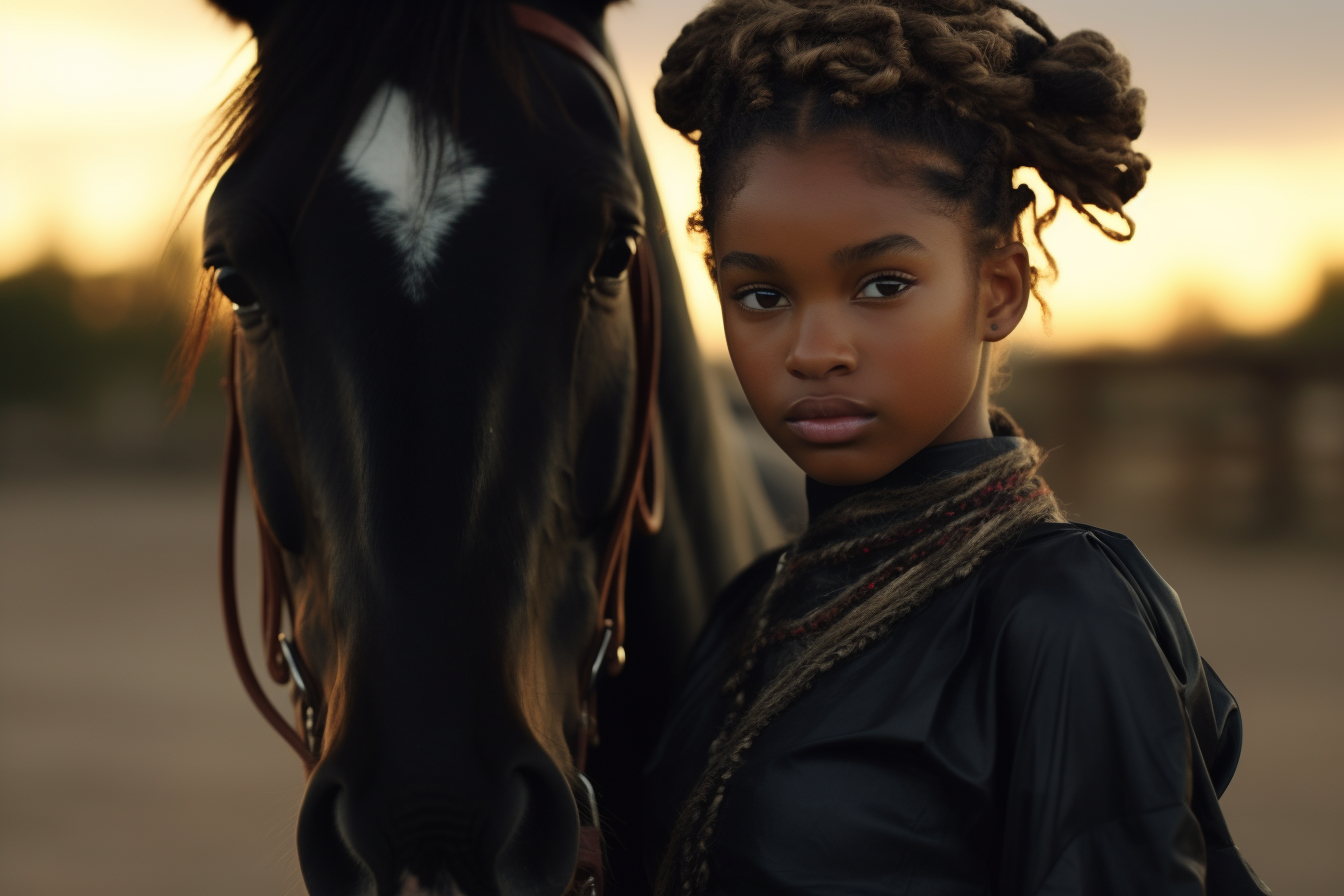 colorful black Haley Berry african american equestrian