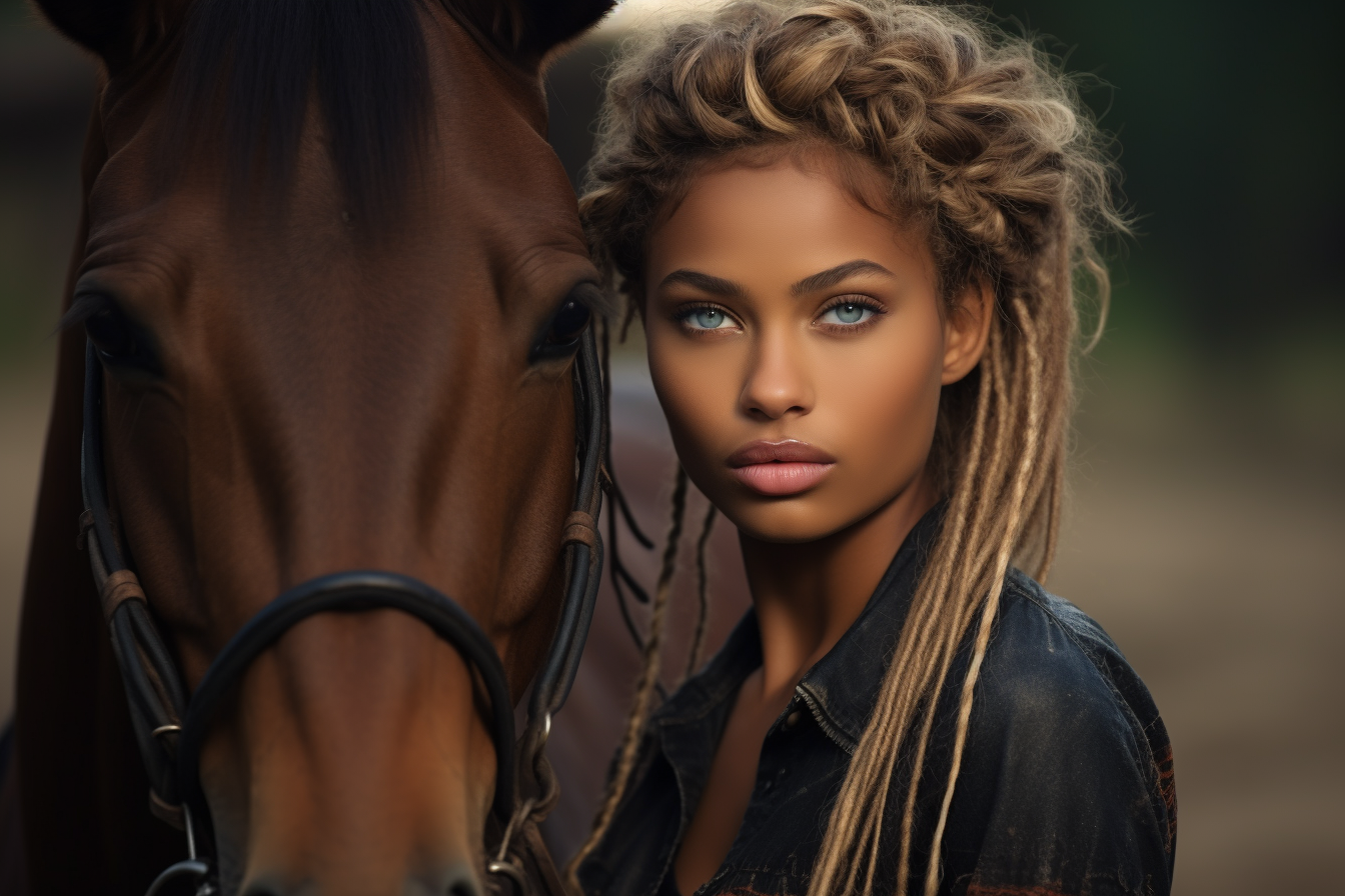 colorful black Haley Berry african american equestrian