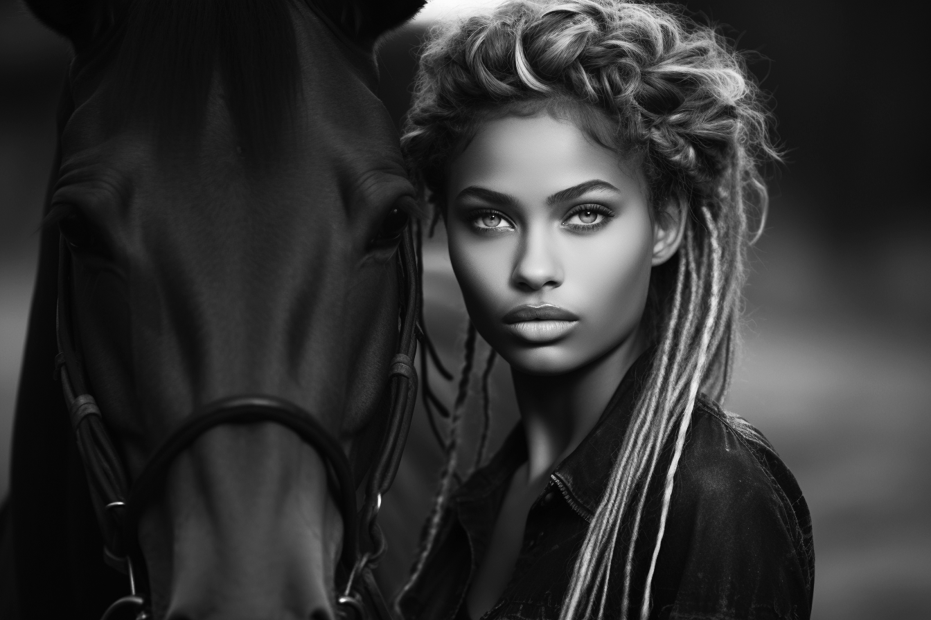 colorful black Haley Berry african american equestrian
