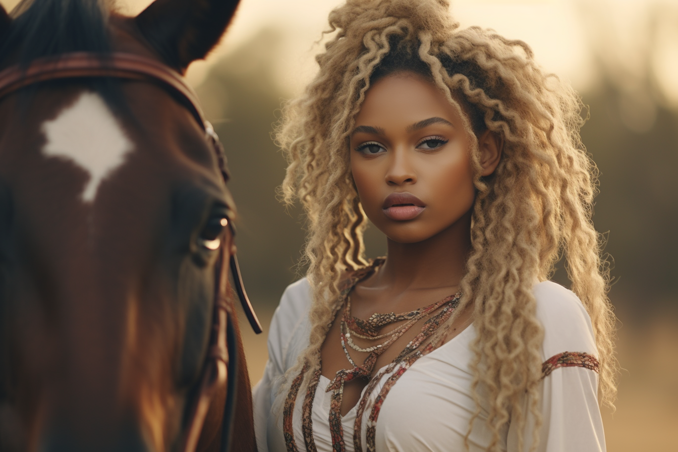 colorful black Haley Berry african american equestrian