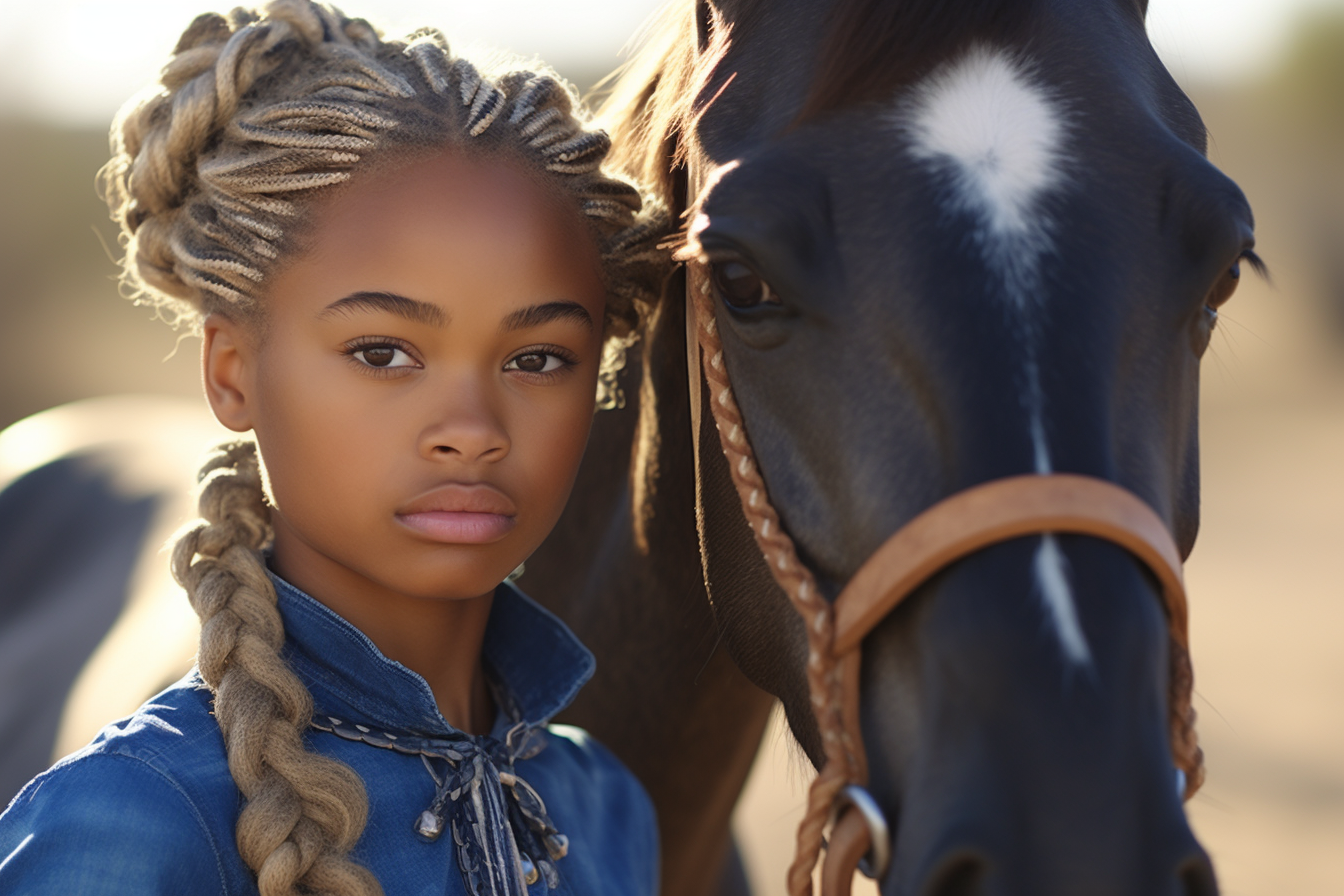 colorful black Haley Berry african american equestrian