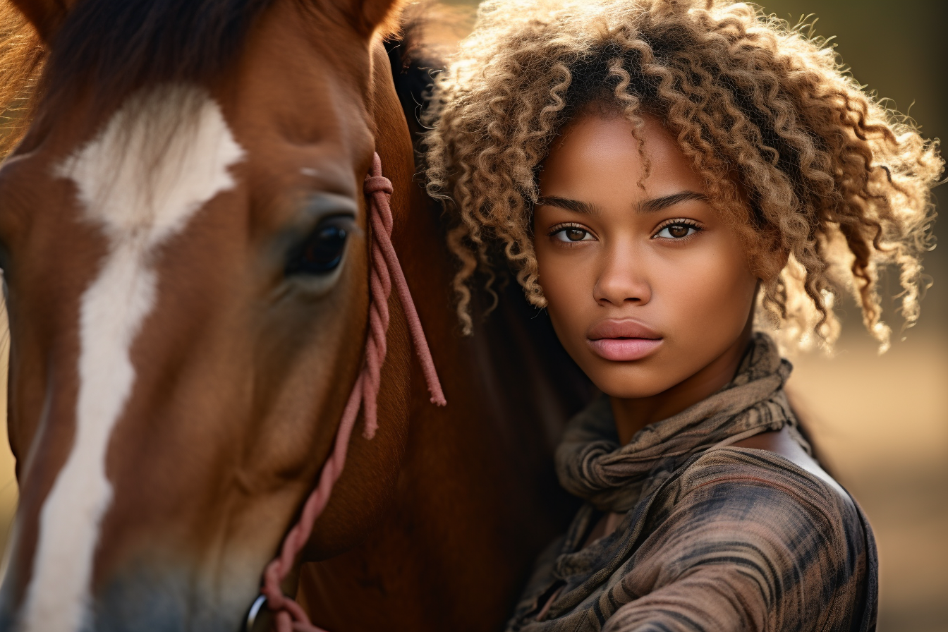 colorful black Haley Berry african american equestrian