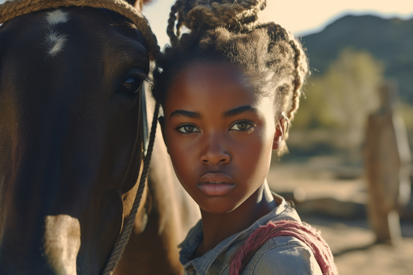 colorful black Haley Berry african american equestrian