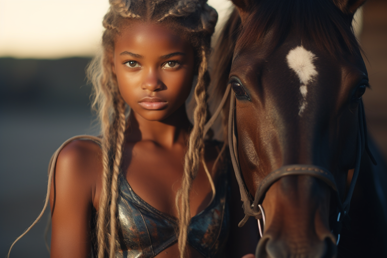 colorful black Haley Berry african american equestrian