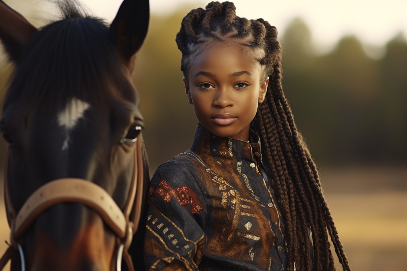 colorful black Haley Berry african american equestrian