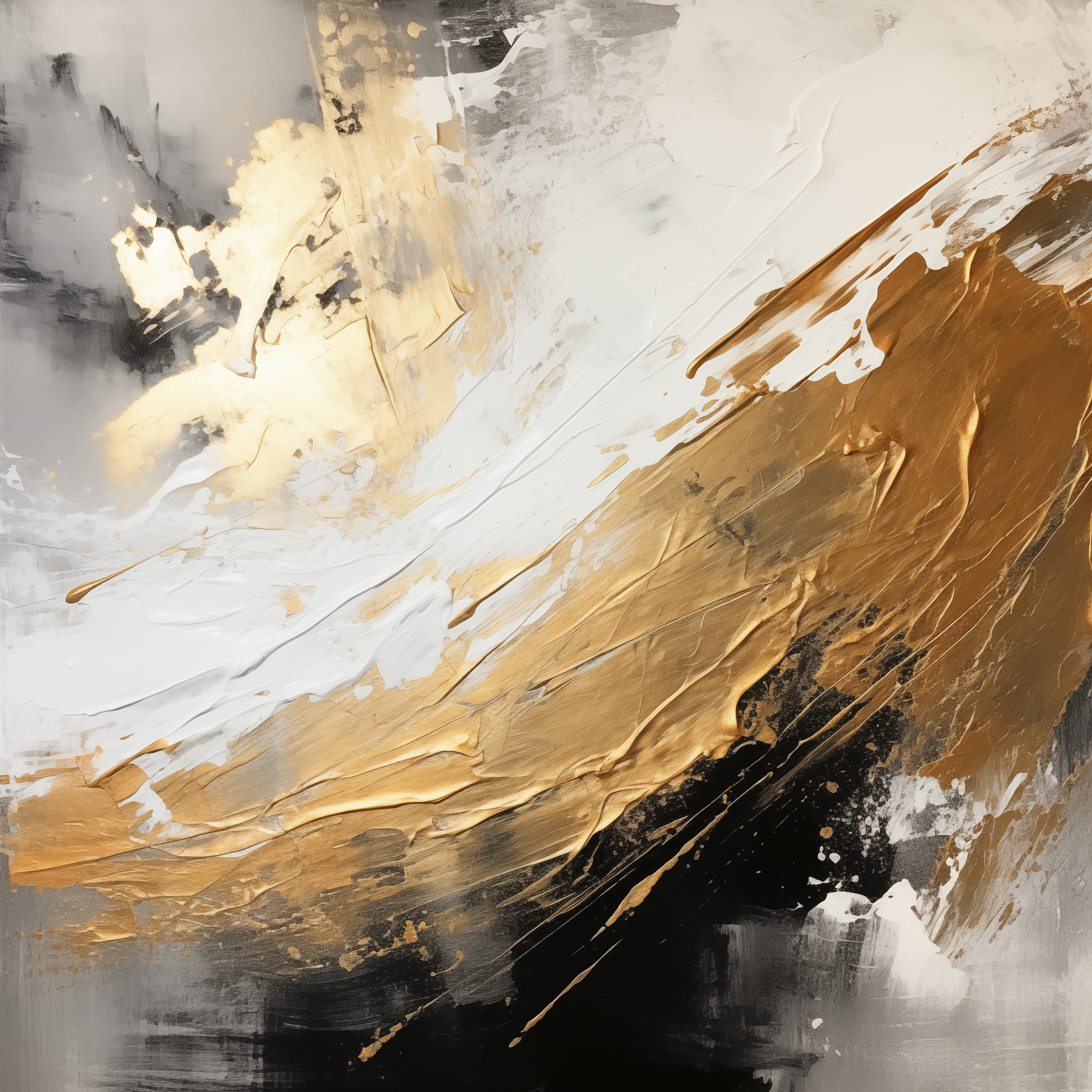 Golden Ascend - Abstract Metallic Flow