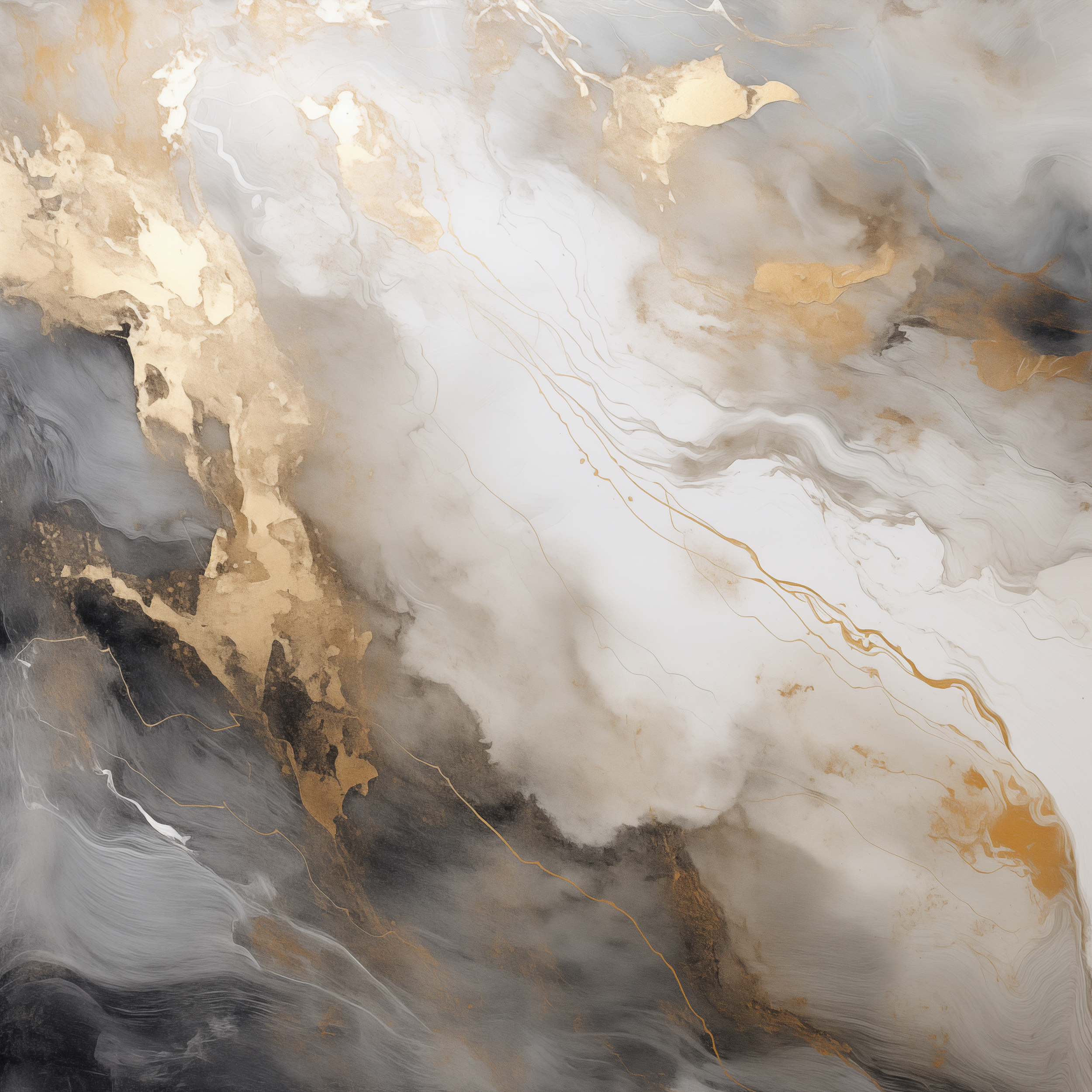 Ethereal Drift - Marble Gold Abstract Art - Digital Wall Art Download