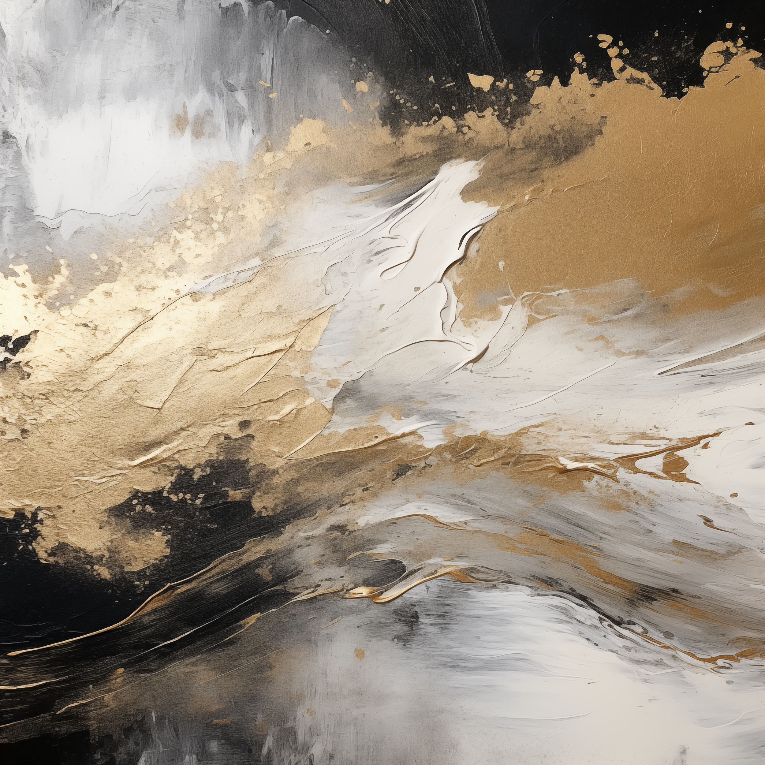 Golden Fusion - Abstract Luxe Art - Digital Wall Art Download
