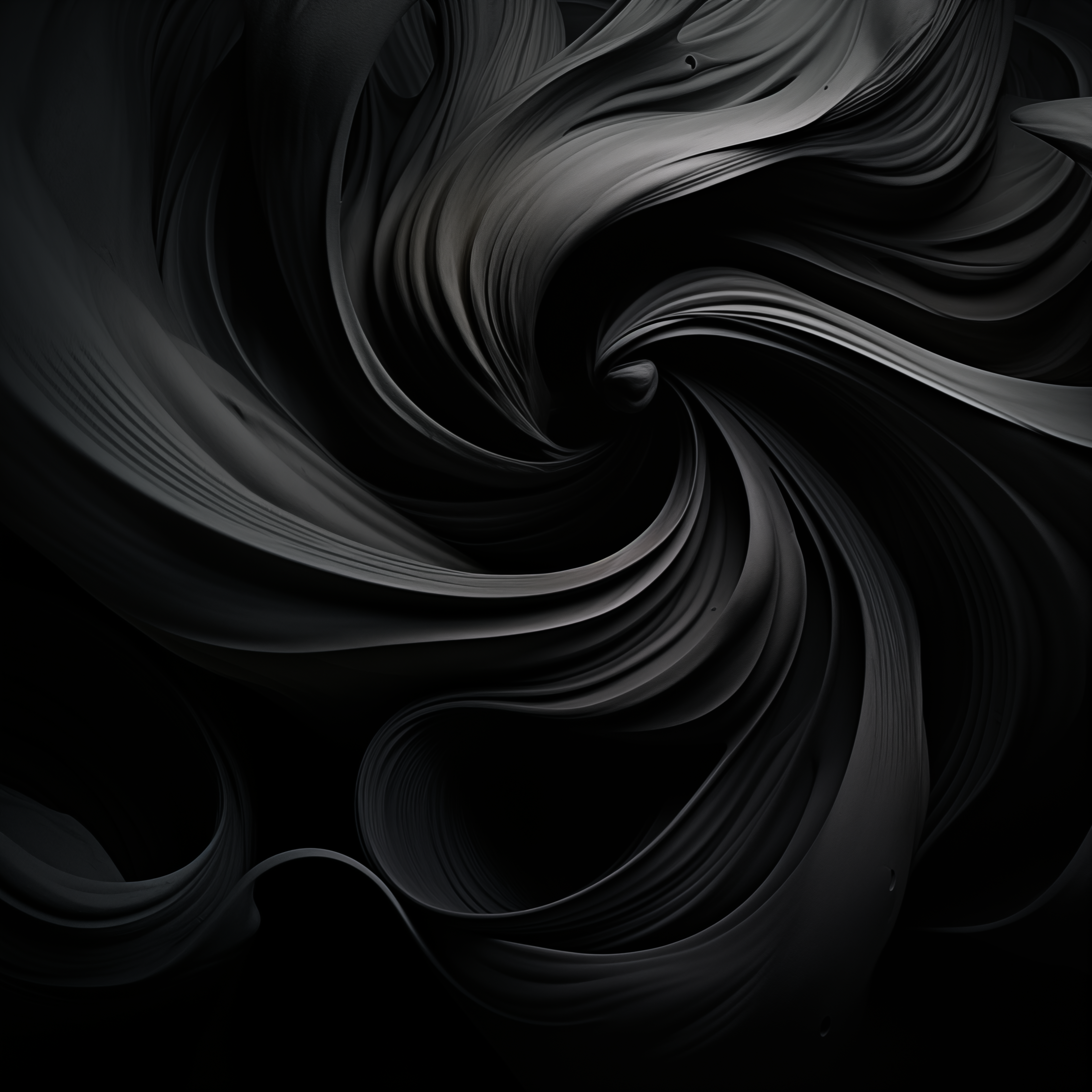 Ethereal Black Abstract - Swirling Elegance - Digital Wall Art Download
