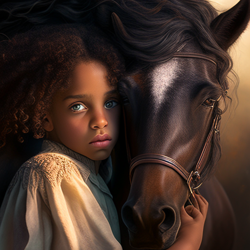girl hugging a horse realistic photo masterpiece - The Soulful Artists