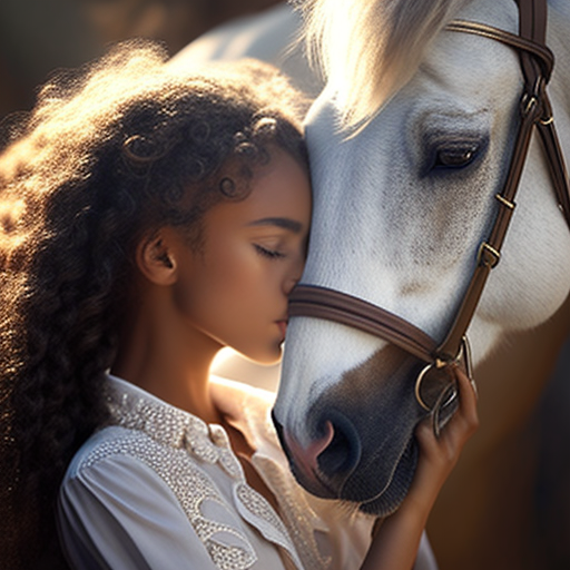 girl hugging a horse realistic photo masterpiece - The Soulful Artists