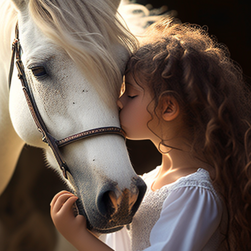 girl hugging a horse realistic photo masterpiece - The Soulful Artists