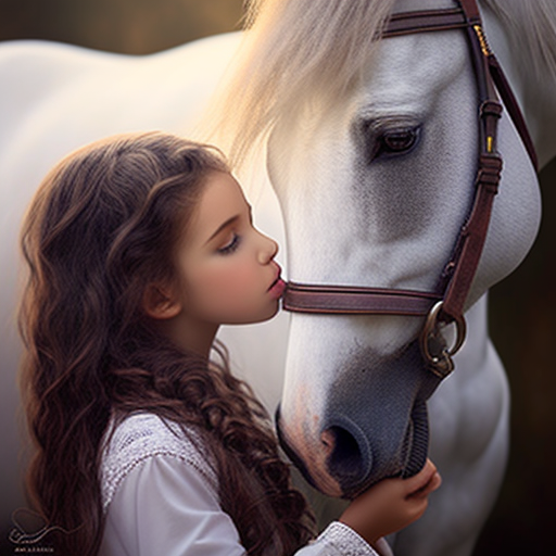 girl hugging a horse realistic photo masterpiece - The Soulful Artists