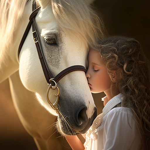girl hugging a horse realistic photo masterpiece - The Soulful Artists