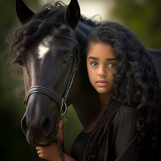 girl hugging a horse realistic photo masterpiece - The Soulful Artists