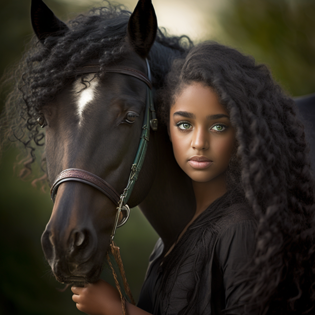 gordeous hispanic american lady saddling a coleb - The Soulful Artists
