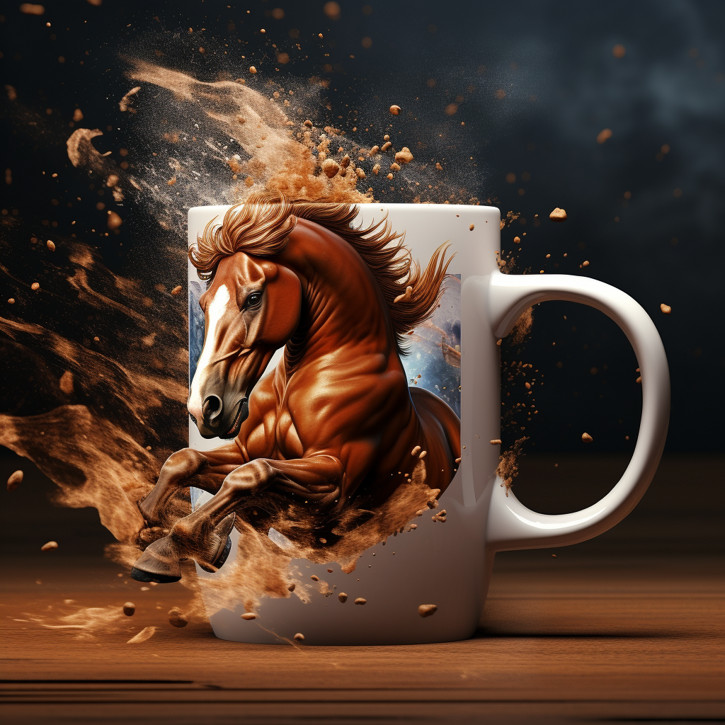Watercolor Brown Horse Mug Wrap - The Soulful Artists
