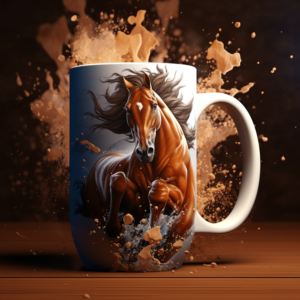 Watercolor Brown Horse Mug Wrap - The Soulful Artists