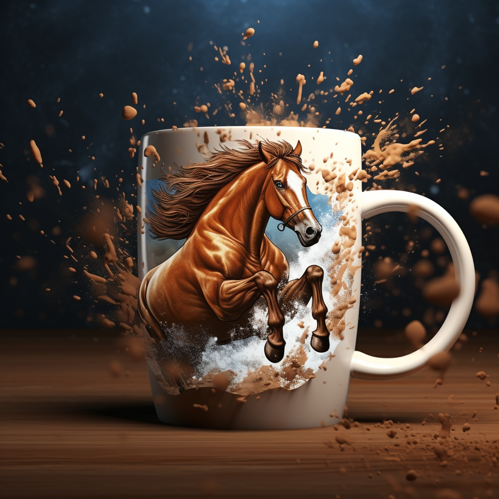 Watercolor Brown Horse Mug Wrap - The Soulful Artists