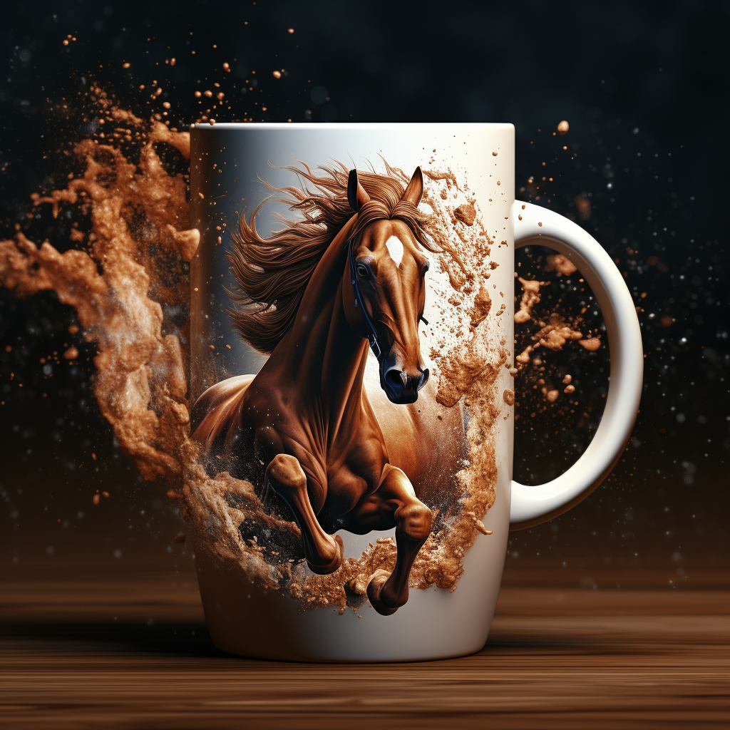 Watercolor Brown Horse Mug Wrap - The Soulful Artists