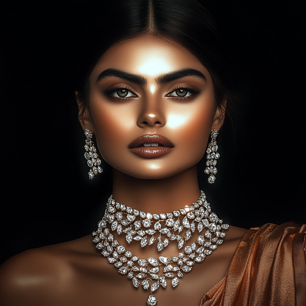 Majestic Glamour – Diamond Elegance Portrait