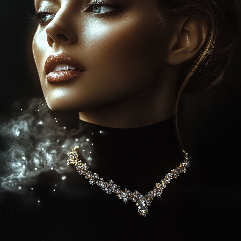 Illuminated Grace – Radiant Necklace Portrait