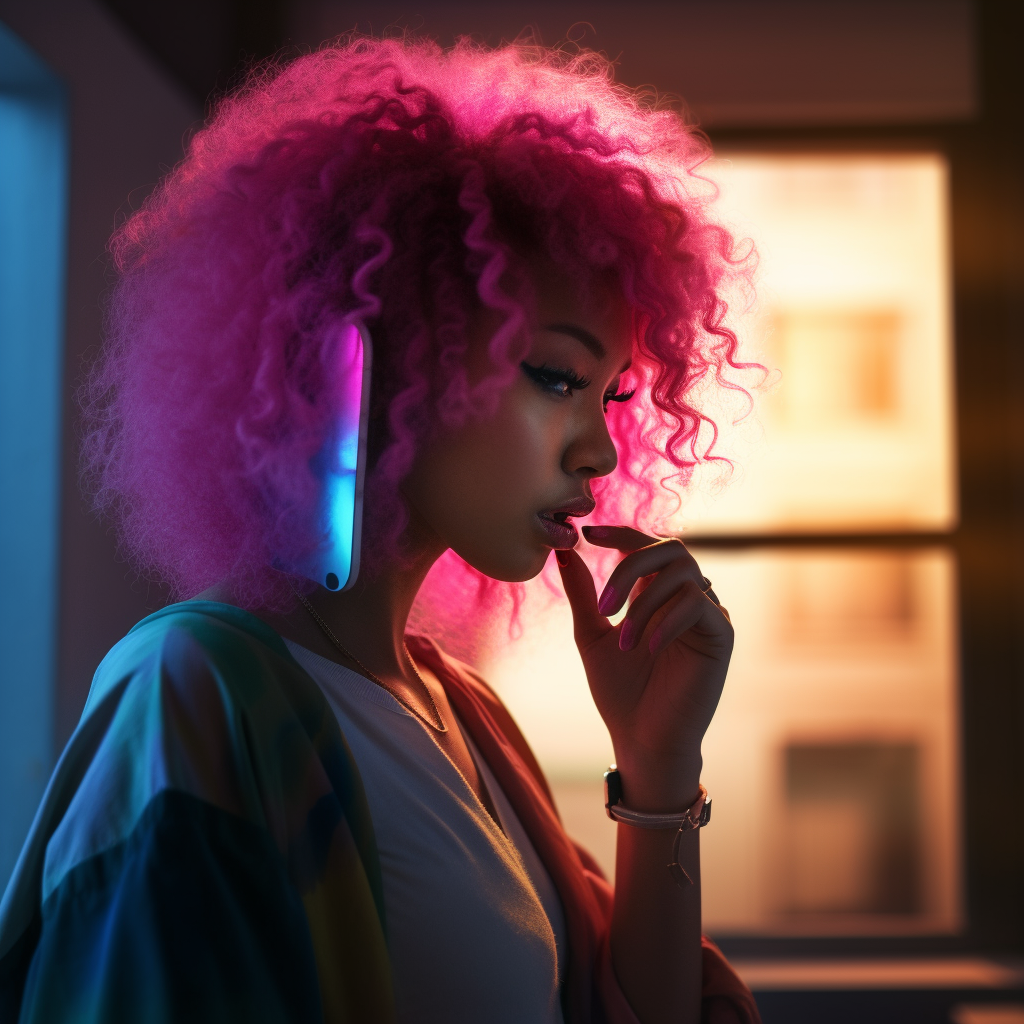 Night club sunset imspired hues through windows