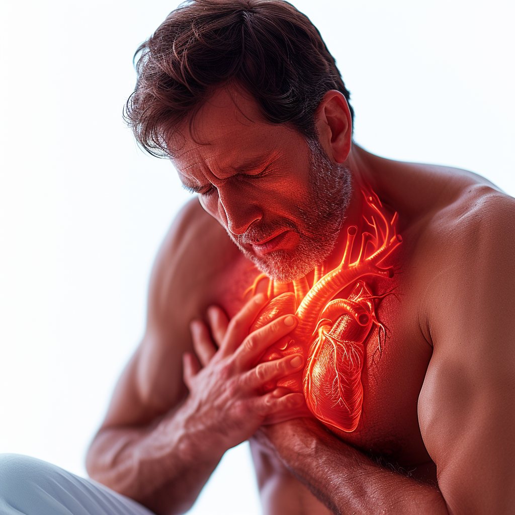 realistic person ultra simple a person appearing Heart attck