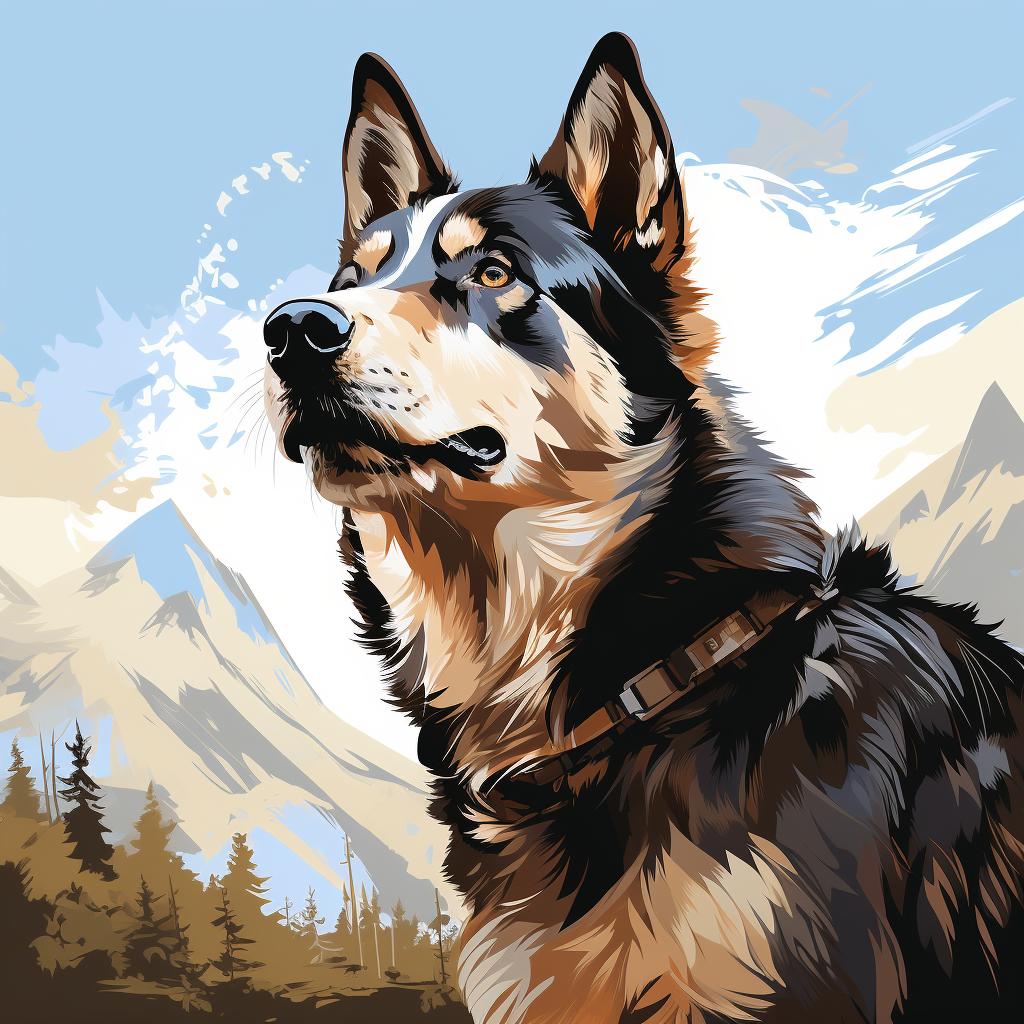 siberian husky 2d vector
