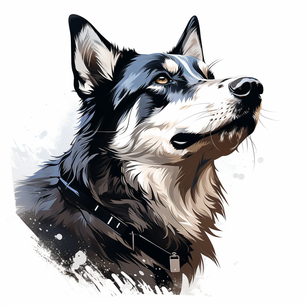 siberian husky 2d vector