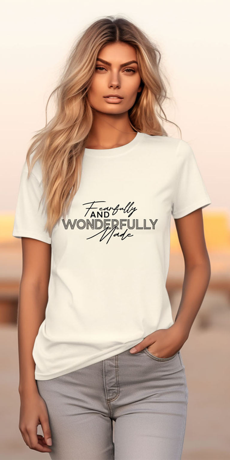 Fearfully and Wonderfully Made" Inspirational T-Shirt Design Digital Download