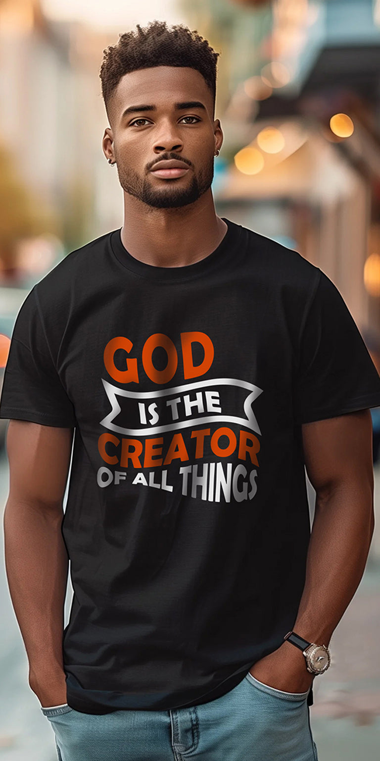 God is the Creator of All Things" Faith T-Shirt Design Digital Download