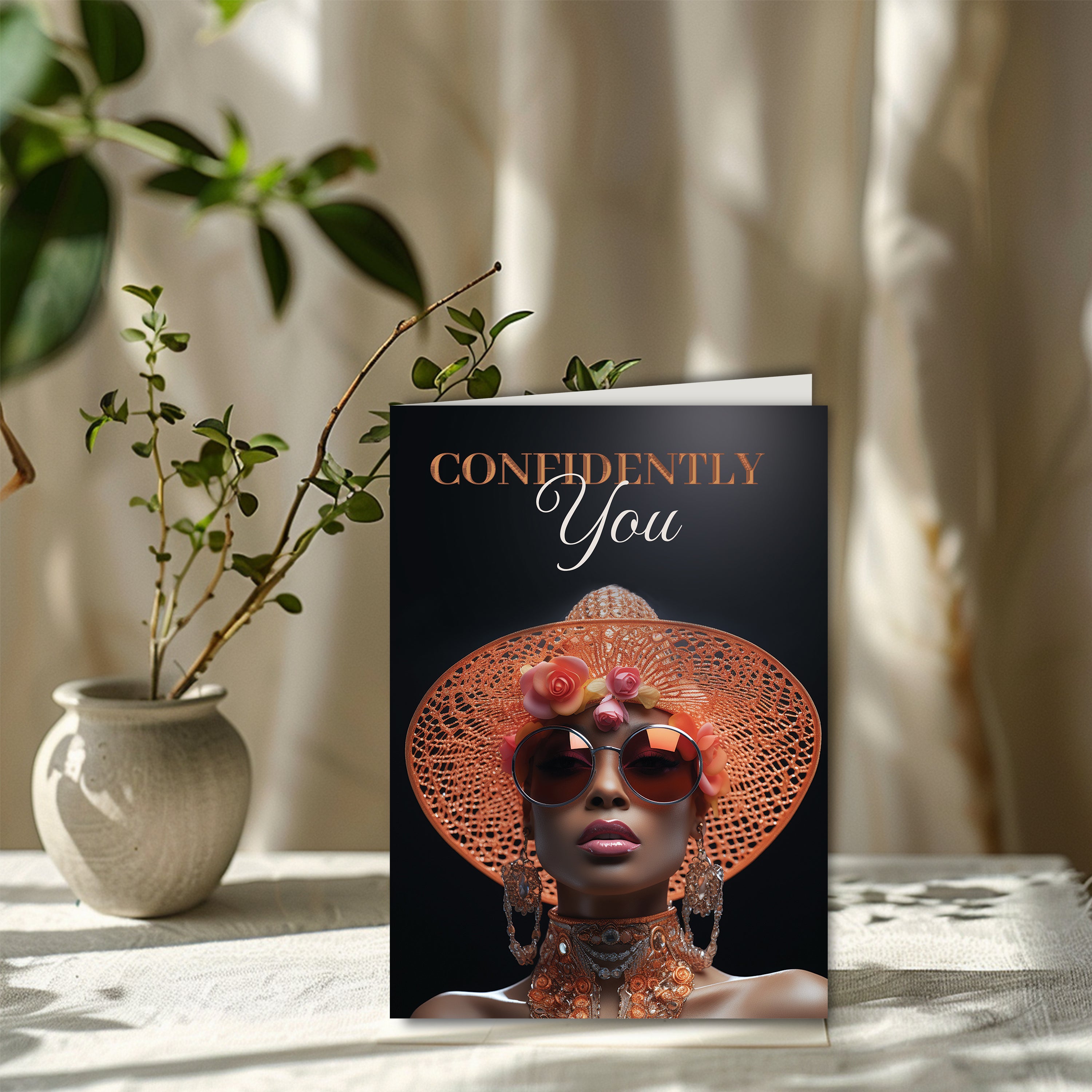 Confidently You" Greeting Card - Stylish & Empowering Design