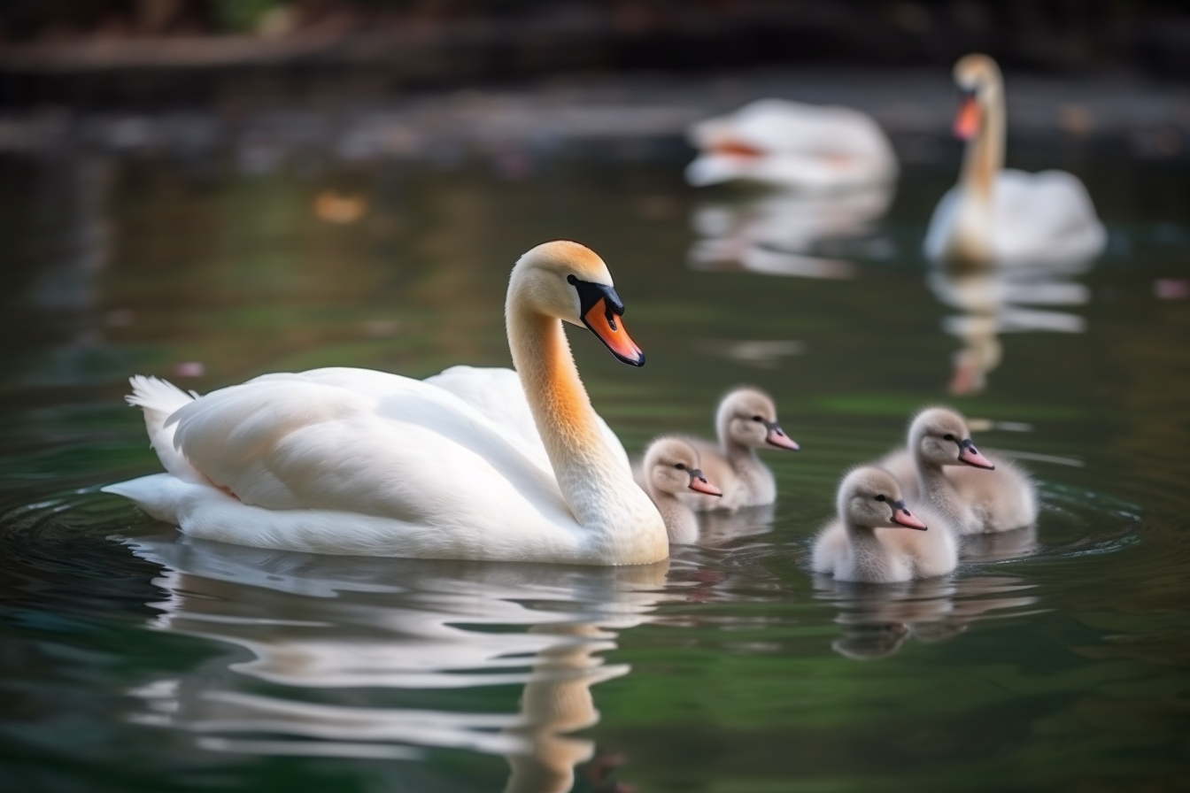 Swan Serenity: 2-Piece Family Moments Digital Art Bundle