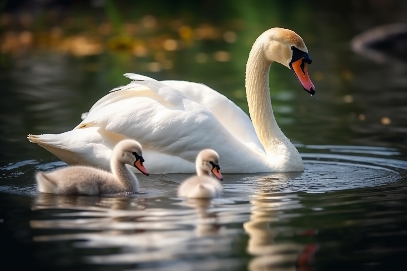 Swan Serenity: 2-Piece Family Moments Digital Art Bundle