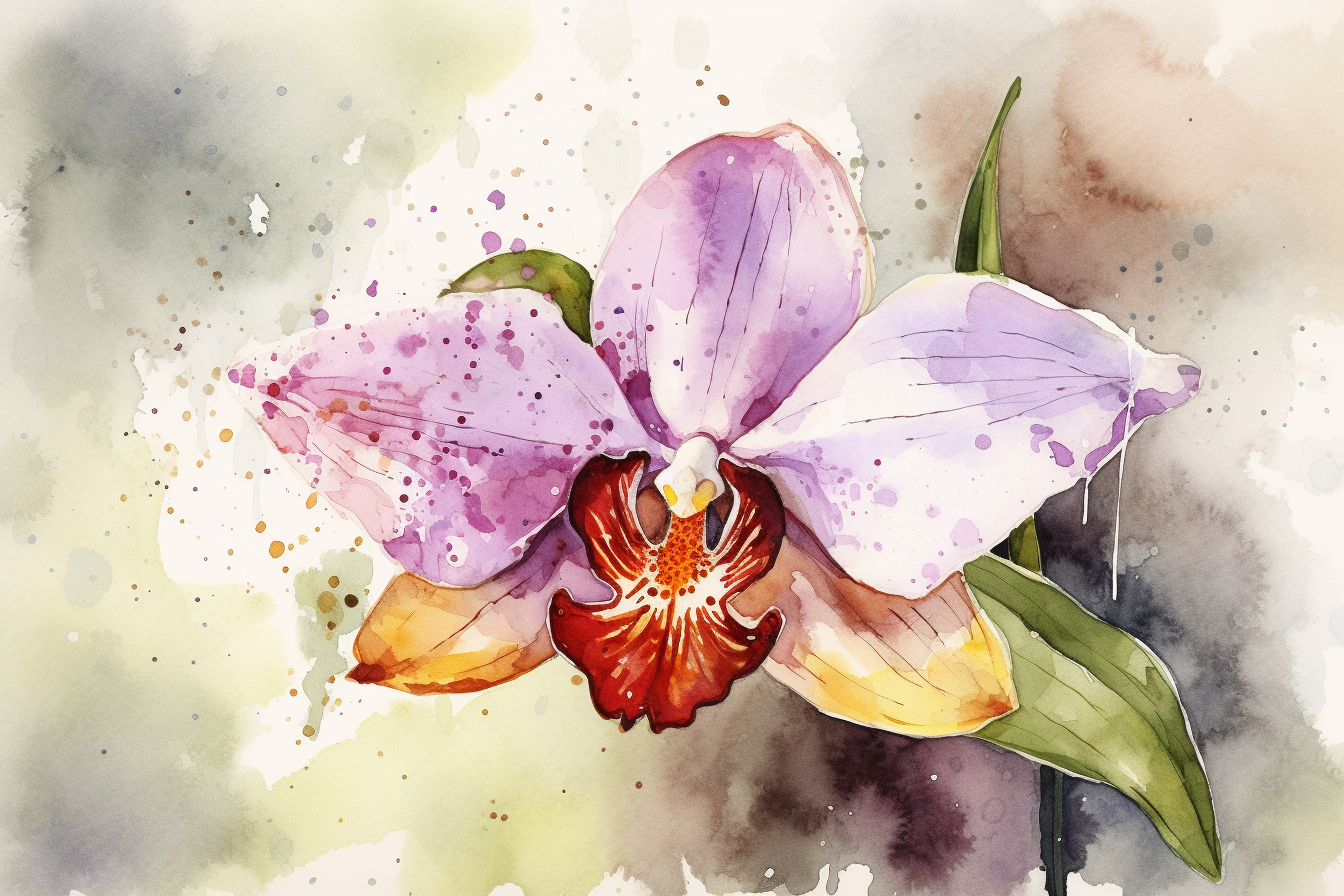 Orchid Elegance: 4-Piece Watercolor Digital Art Bundle